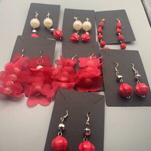 7ct Pink Beaded & Floral Fashion Earrings